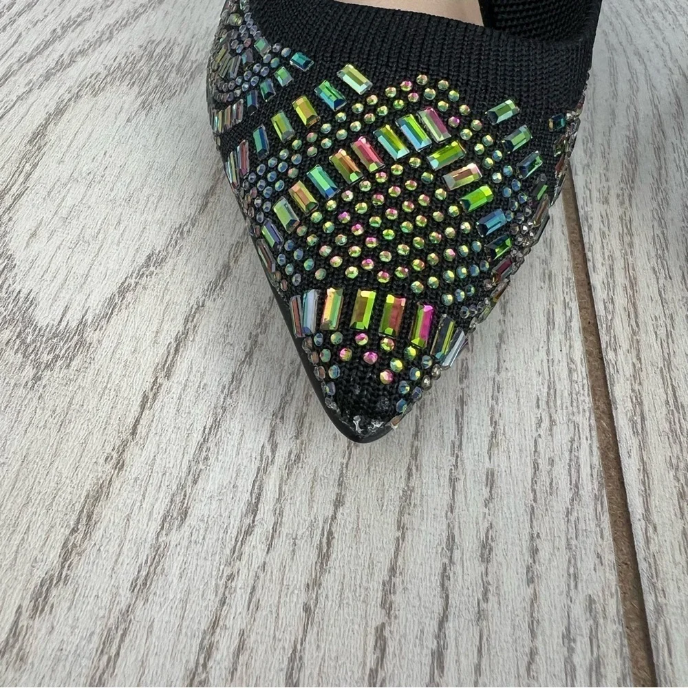 Thalia Sodi Women's Kaia Bling Gem Pointed-Toe Pumps 6M Black $100